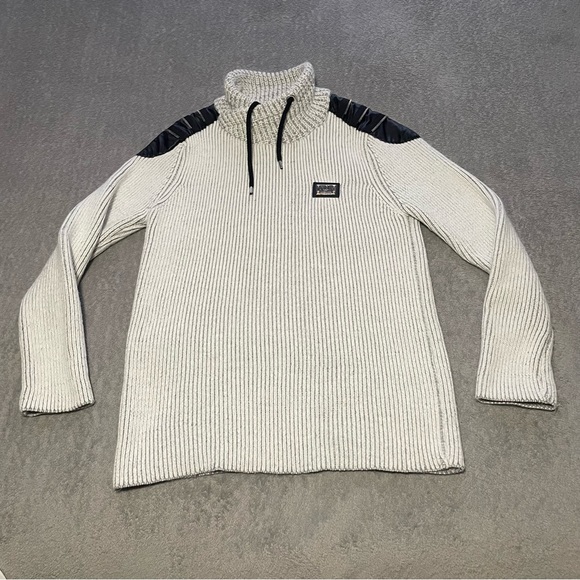 Leif Nelson knit slim fit pullover size XL light grey and black - Picture 1 of 8